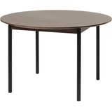 Eettafel Latina Espresso Rond 120cm - Giga Living Donkerbruin - Eikenhout/Metaal