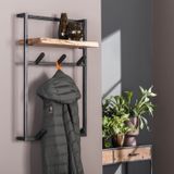 GM Kapstok Air Solid Hoog 6 Haken Hoedenplank Naturel - Hout