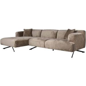 Richmond Bank Donovan 3-Zits + Lounge Links Bergen Taupe Chenille