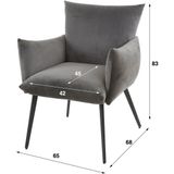 GM Eetkamerfauteuil Lobby Antraciet Velours - Velours