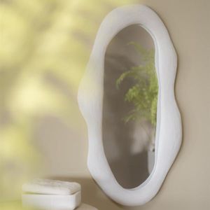 By-Boo - Spiegel Alia - Wit - Glas/Resin