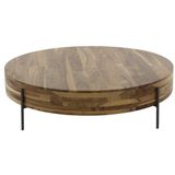 GM Salontafel Ø120cmDaytona Massief Saja Naturel - Notenhout - 120x120x35cm