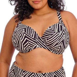 Elomi Swim Voorgevormde Bikinitop Fiji Falls | Maat: 85J | Kleur: Zwart/Wit