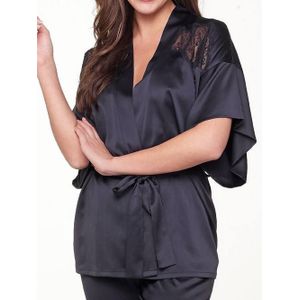 LingaDore Night Kimono Dark Snake | Maat: 3XL | Kleur: Marine Blauw