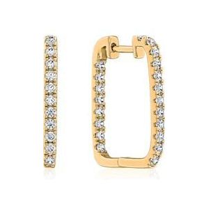 Gouden oorbellen voor dames met diamanten, Lab Grown