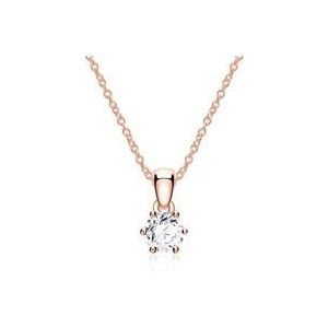 Ketting in 14 karaat roségoud met Diamant