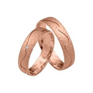 Trouwringen in roségoud met Diamant
