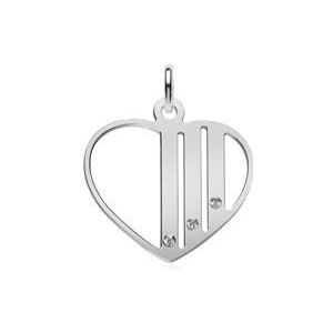 925 sterling zilveren graveerbare hartjes hanger met Zirkonia