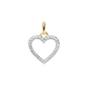 14 karaat gouden hanger hart voor dames met Diamanten