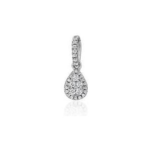 Druppel hanger gezet met diamanten in witgoud, platina
