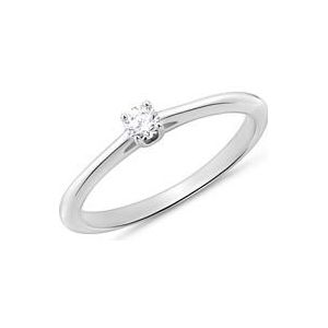 14 karaat witgouden verlovingsring met Diamant
