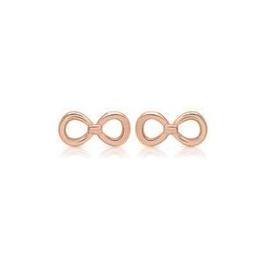 Stud oorbellen roségoud verguld infinity