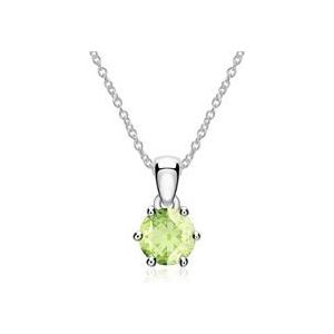 Ketting in 14 karaat witgoud met Peridot