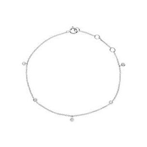14k witgouden armband voor dames met Diamanten