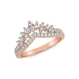 Graveerbare ring met diamanten van roségoud