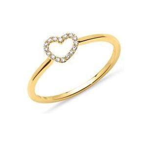 Diamant ring hart 0,07 ct 18 karaat geelgoud