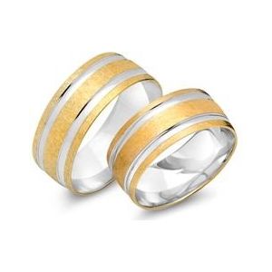 Trouwringen 8 karaat geel witgoud