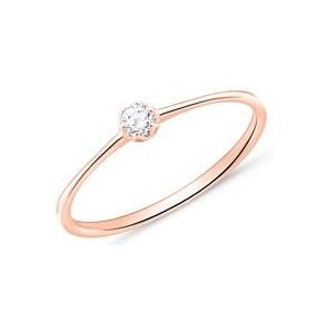 14k rosegouden solitaire ring met Diamant