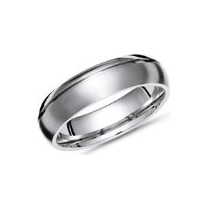Moderne gedeeltelijk gepolijste ring van titanium in 6mm breedte
