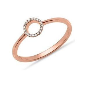 Diamant ring 18 karaat roségoud 0,05 ct graveerbaar