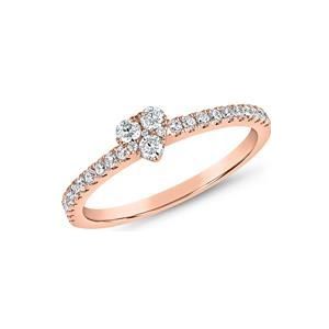 Hartvormige ring met diamanten van roségoud