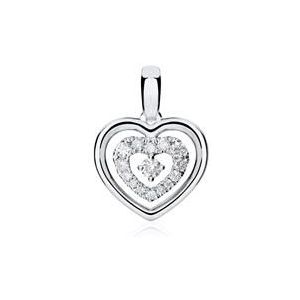 Hart hanger in 18k witgoud met Diamanten