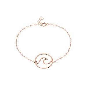 Armband wave voor dames 925 sterling zilver roségoud verguld