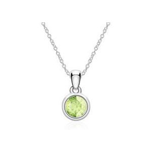 14 karaat witgouden ketting met Peridot