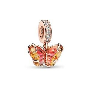 Vlinder bedelhanger, Moments, roségoud, glas