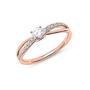 14 karaat rosegouden ring met Diamanten