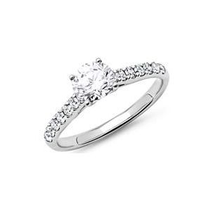 18 karaat witgouden verlovingsring met Diamanten