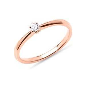 Ring in 14 karaat roségoud met Diamant 0,10 ct.