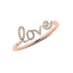 Liefdesring in 14k roségoud met Diamanten