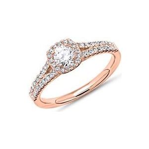 Halo ring 18 karaat roségoud met Diamanten