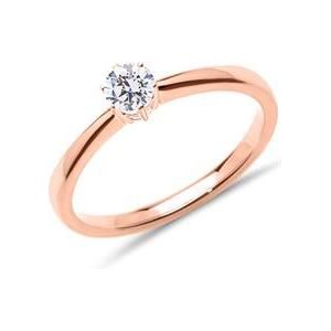 18k rosegouden solitaire ring met LAB grown Diamant