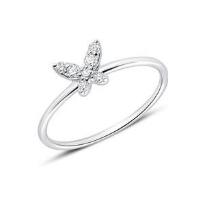 Vlinderring in 14 karaat witgoud met Diamanten