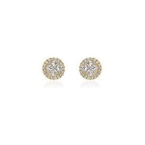 Gouden oorbellen voor dames met diamanten, Lab Grown