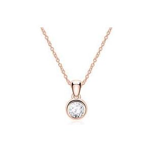 14-karaats roségouden damesketting met Diamant