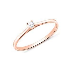 14k rosegouden solitaire ring met Diamant