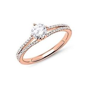 18 karaat rosegouden ring met Diamanten