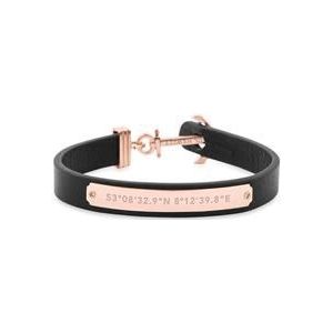 Leren armband signum coördineert zwart rosé