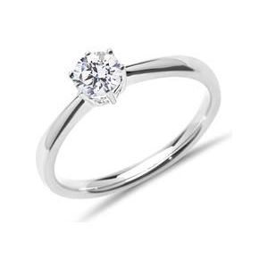 Solitaire ring in 14k witgoud met LAB grown Diamant