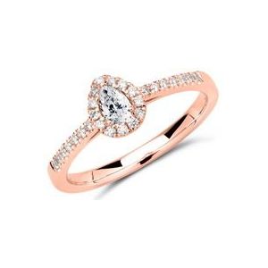 Ring 14 karaat roségoud met Diamanten