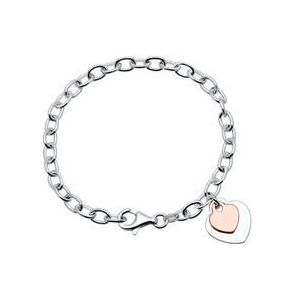 925 sterling zilveren armband harten bicolor graveerbaar