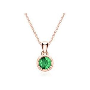 14 karaat roségouden ketting met Smaragd hanger