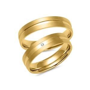 Trouwringen in goud met Diamant