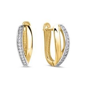 Dames oorbellen in 9k goud met Zirkonia