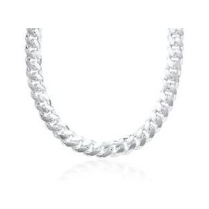 Heren cubaanse curb ketting ova in sterling zilver, 10 mm