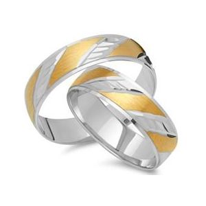 Trouwringen 14 karaat geel witgoud