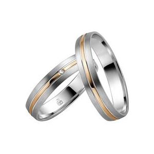 Trouwringen wit en rood goud 4mm